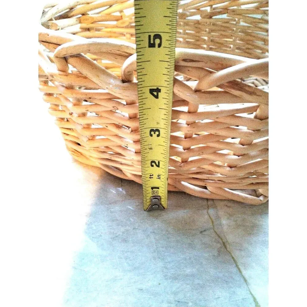Vintage HEART Bread Basket Weaved Branch‎ Wicker Woven Tray Cottagecore Easter